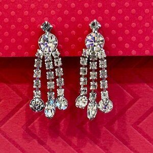Vintage Crystal Screw Back Earrings